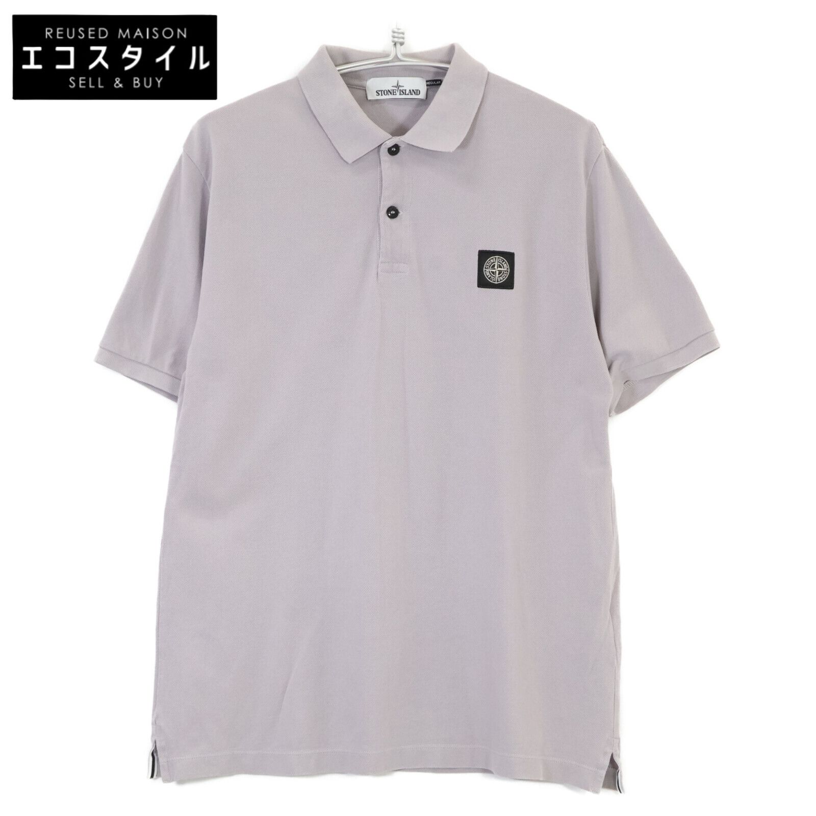 STONE ISLAND ストーンアイランド 721522R39 鹿の子 レギュラーフィット スクエアロゴ半袖ポロシャツ L