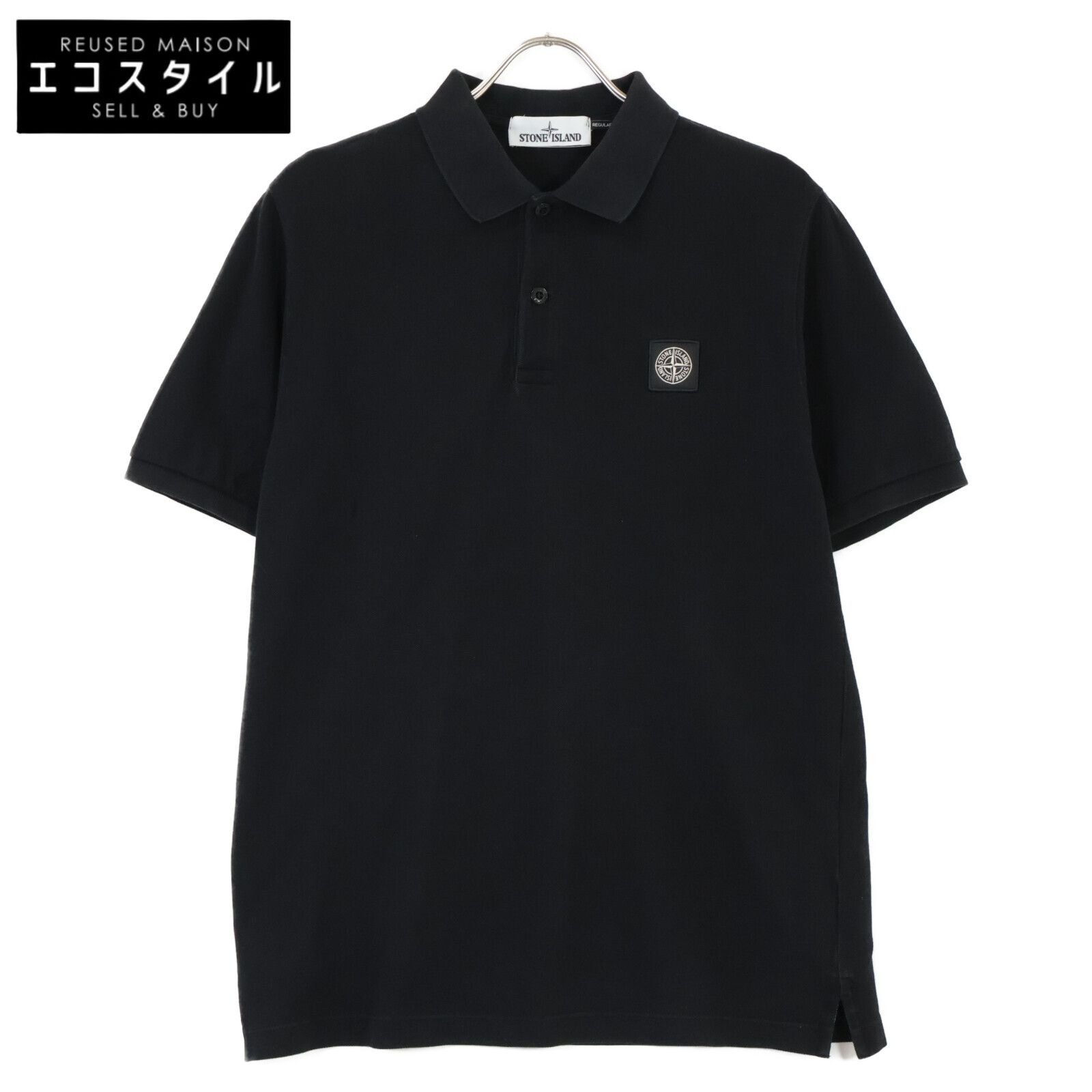 STONE ISLAND ストーンアイランド 721522R39 鹿の子 レギュラーフィット スクエアロゴ半袖ポロシャツ M