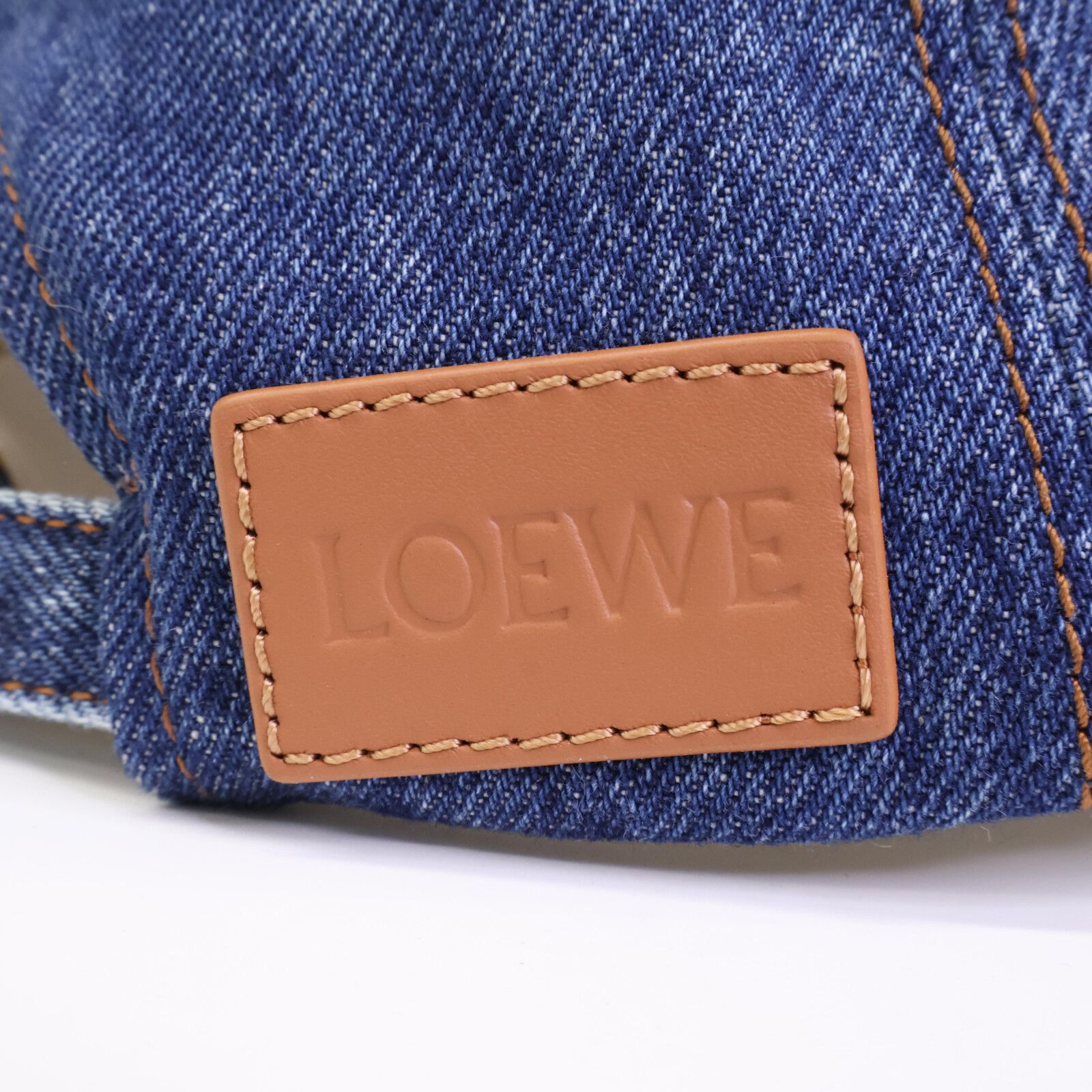  LOEWE ロエベ 正規 ロゴ刺繍 デニム キャップ S ベースボールキャップ キャップ