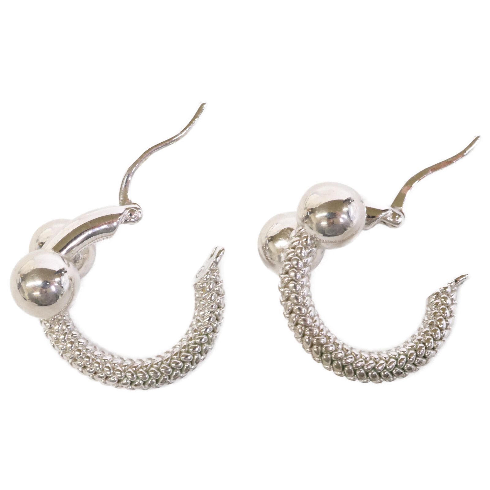  BOTTEGA VENETA ボッテガヴェネタ イントレチャートデザイン ボール フープ ピアス(両耳用) アクセサリー