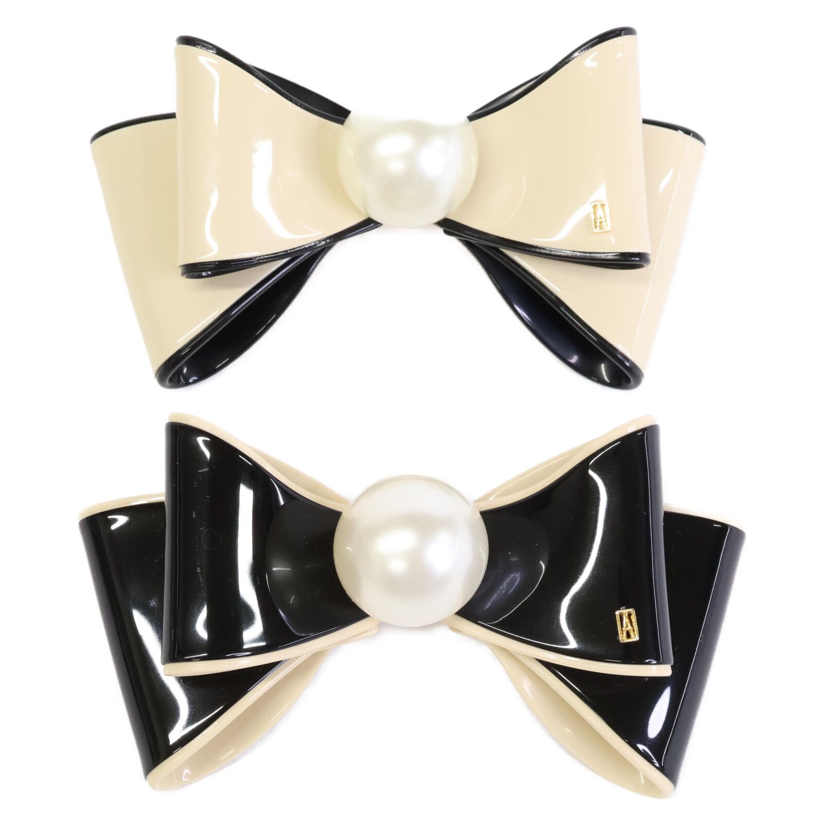 ALEXANDRE de PARIS アレクサンドル ドゥ パリ パール リボン バレッタ 計2点