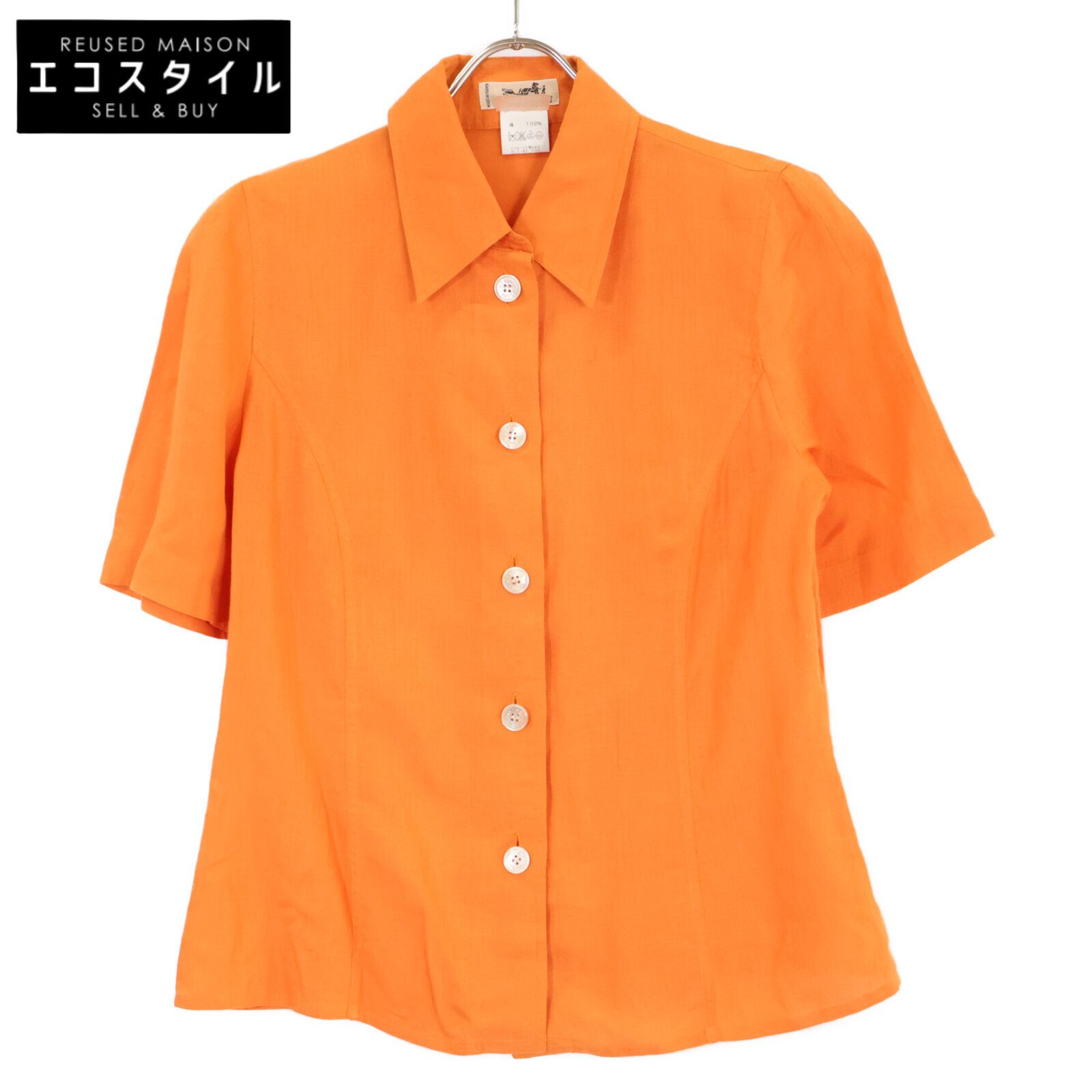 HERMES エルメス リネン100 半袖シャツ 38 - メルカリ