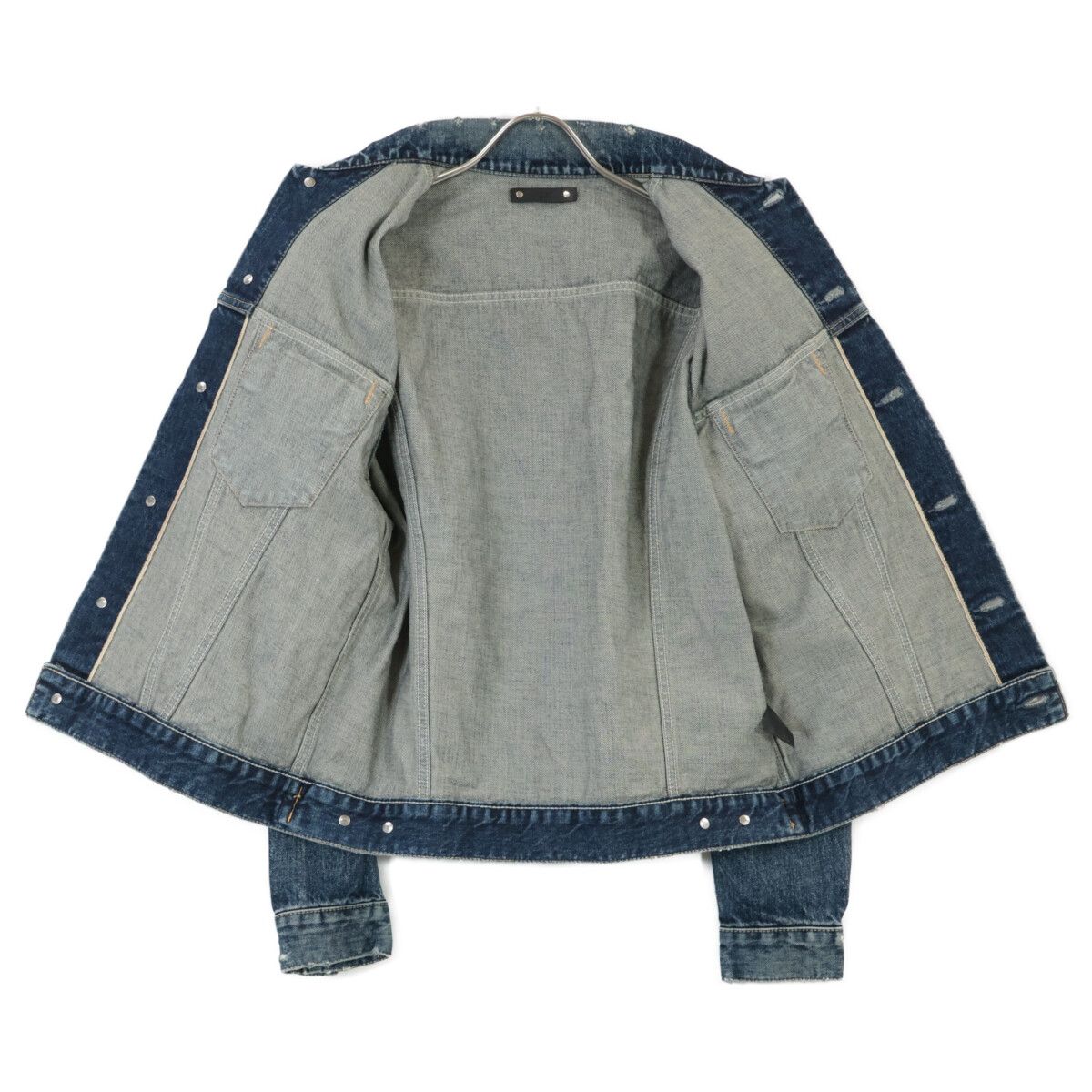 MINEDENIM マインデニム ｲﾝﾃﾞｨｺﾞ ﾀﾞﾒｰｼﾞ加工 3rdﾃﾞﾆﾑｼﾞｬｹｯﾄ 2 - メルカリ