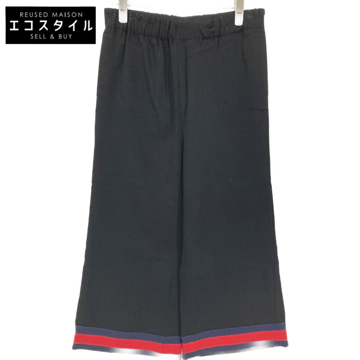 GUCCI グッチ ブラック シェリーライン イージーワイドパンツ 38