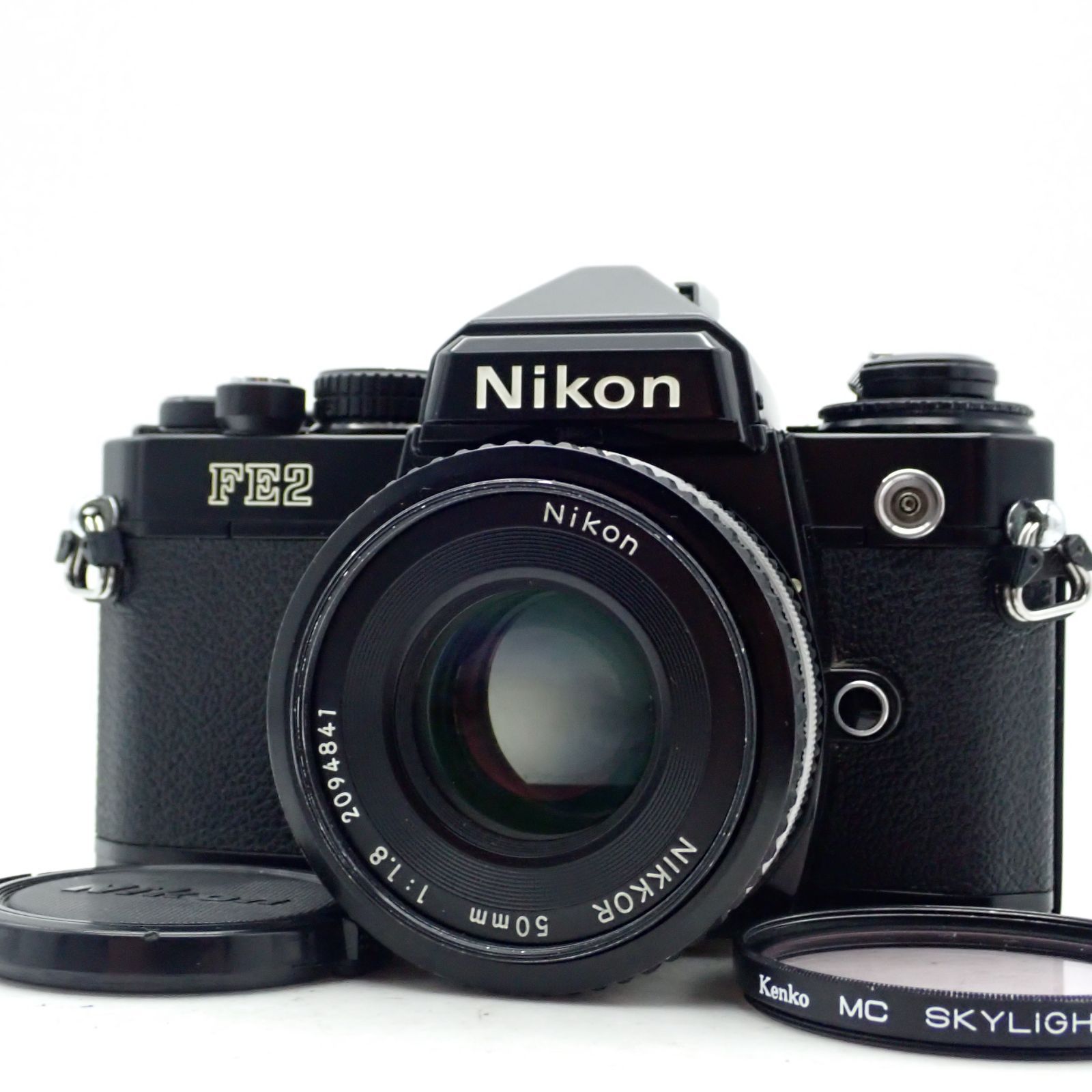 Nikon FE2 ブラック 一眼レフフィルムカメラ 2355393 Ai-s Ais Nikkor 50mm f1.8 標準 単焦点 パンケーキ マニュアル レンズ 2094841