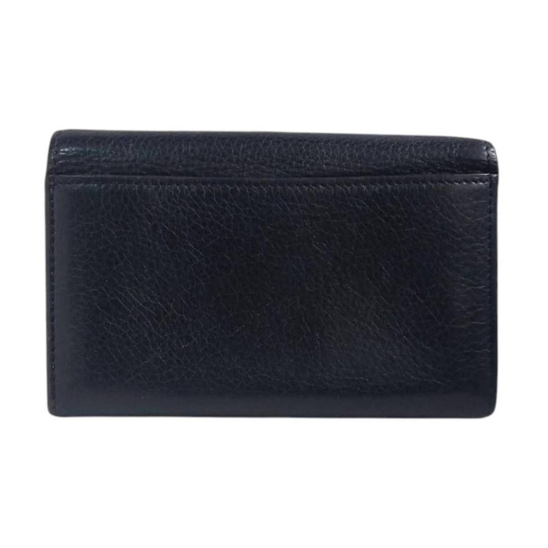 美品 HIROFU レザー 折り財布 センプレ ダークネイビー ロゴ