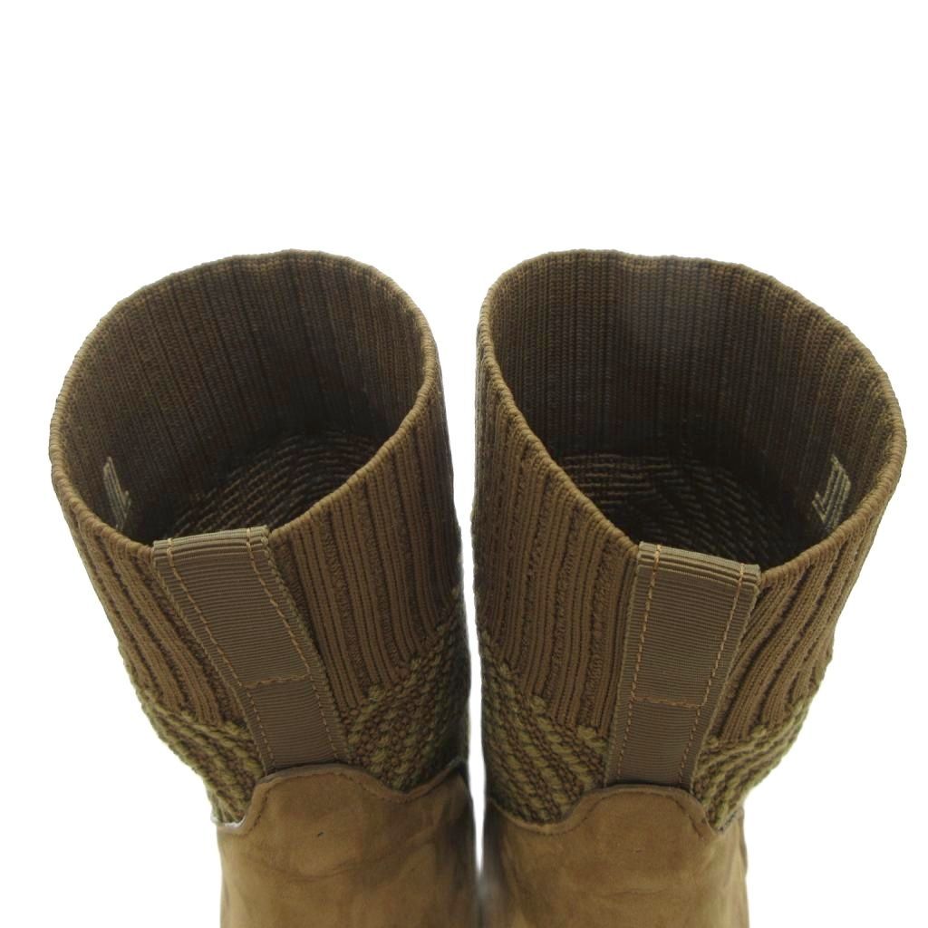 ランバン LANVIN コンビリブショートブーツ ハイヒール ロゴ スエード