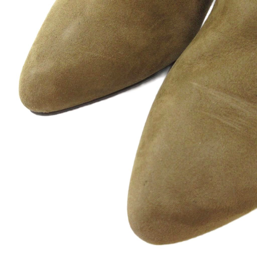 ランバン LANVIN コンビリブショートブーツ ハイヒール ロゴ スエード