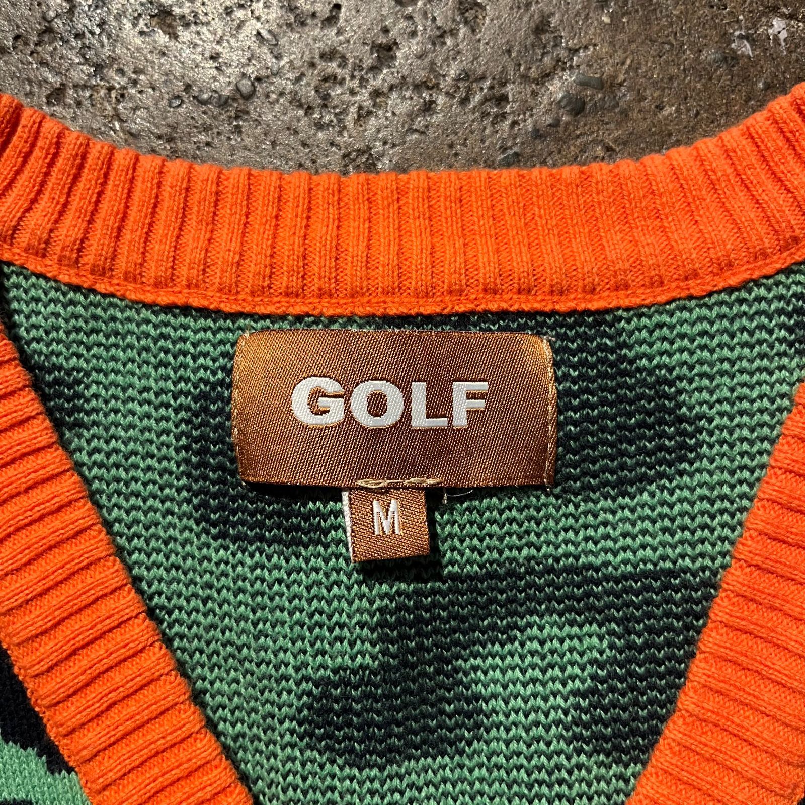 GOLF WANG Leopard Knit Vest M ゴルフワン レオパードニットベスト