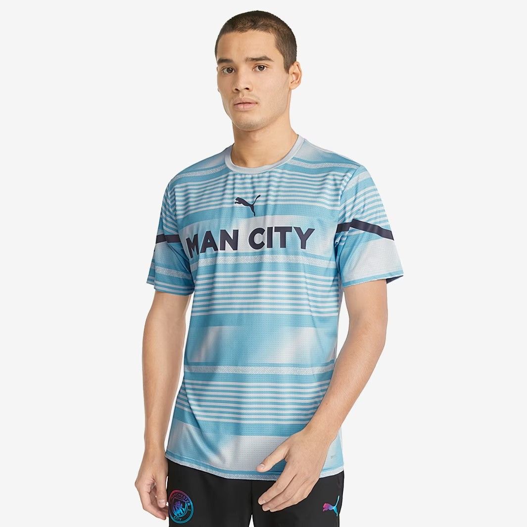 プーマ マンチェスター シティ 2021 2025 プレマッチ シャツ サッカー グレー 紺 ネイビー 公式モデル 日本未発売