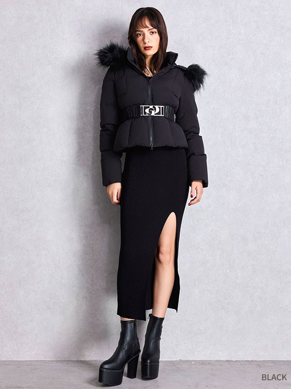 GYDA ジェイダ ダウン ジャケット ショート GD ベルト付き ショート