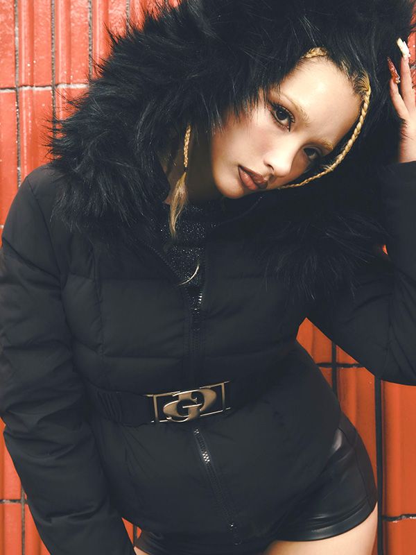 GYDA ジェイダ ダウン ジャケット ショート GD ベルト付き ショート