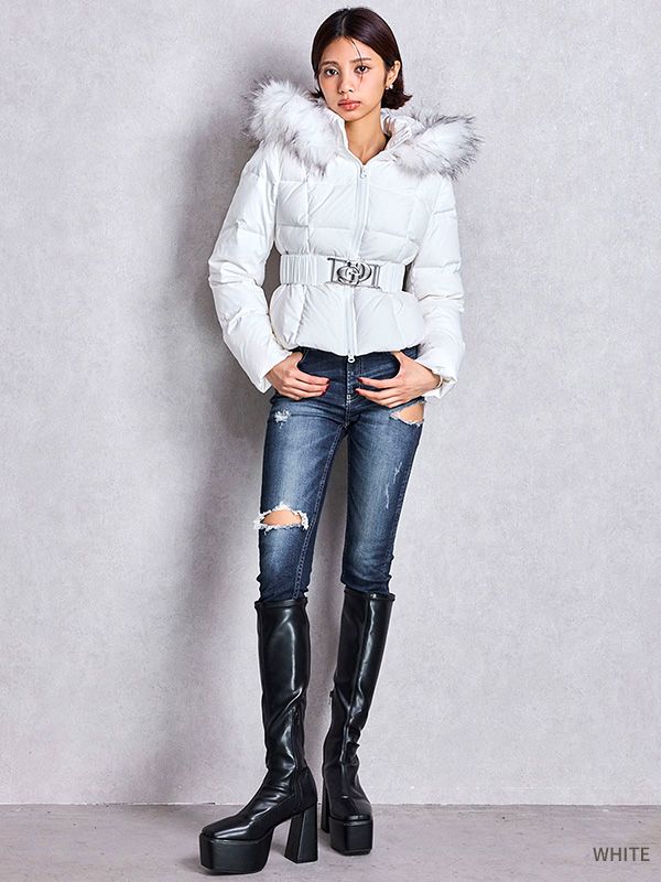 GYDA ジェイダ ダウン ジャケット ショート GD ベルト付き ショート