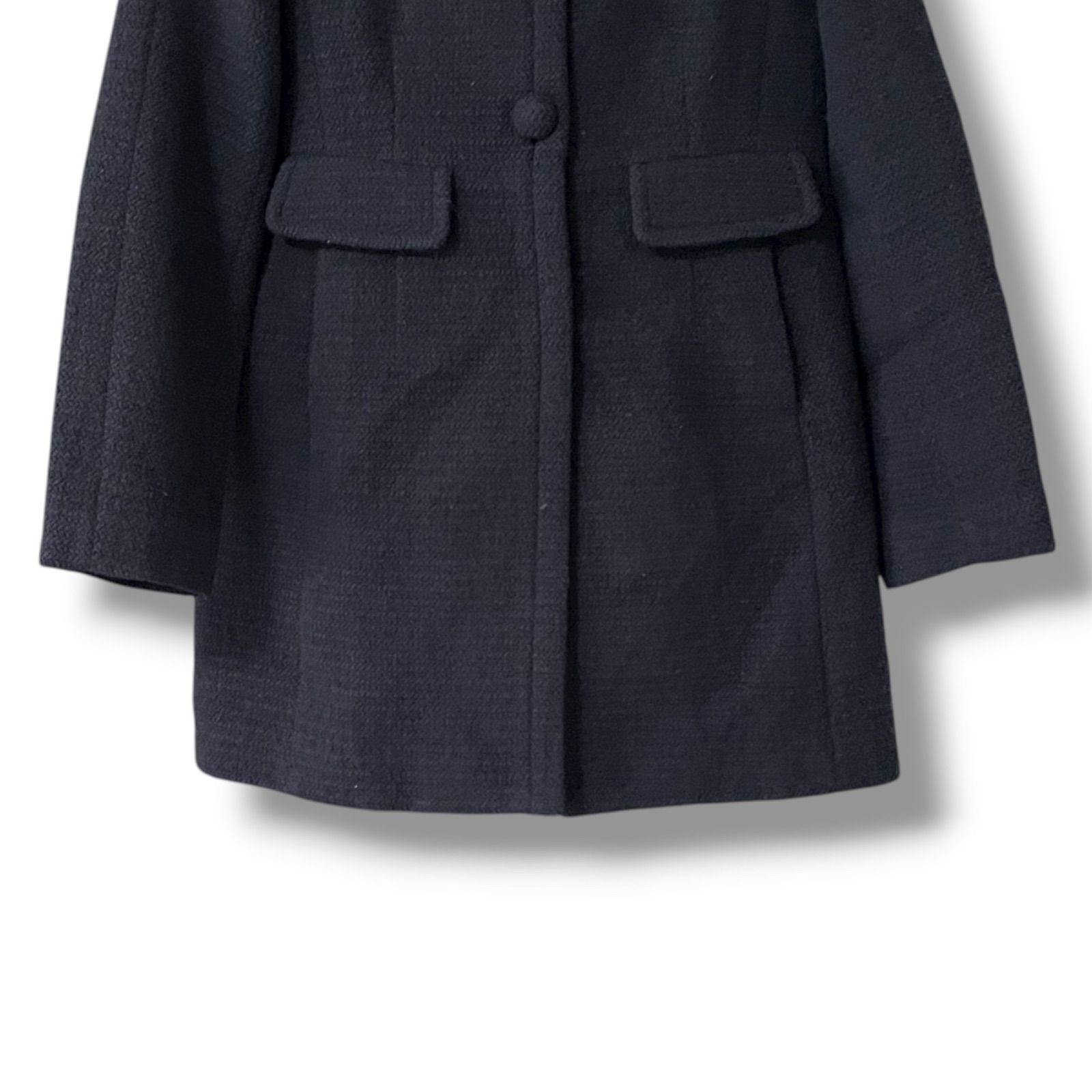 TOMORROWLAND トゥモローランド ネイビー ステンカラーコート 38 M