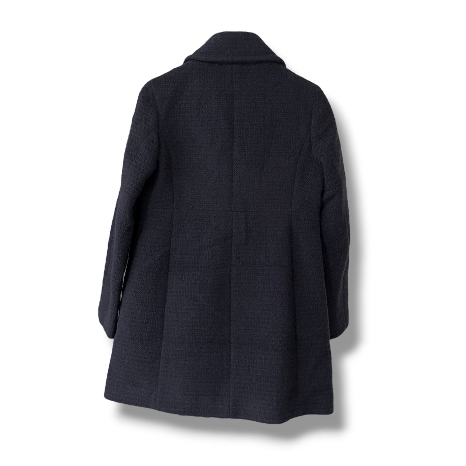 TOMORROWLAND トゥモローランド ネイビー ステンカラーコート 38 M