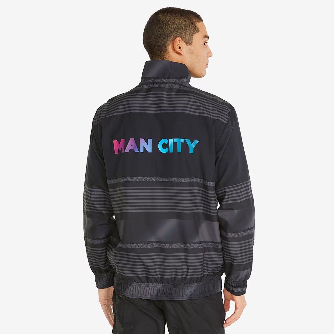 プーマ マンチェスター シティ 2021 2025 プレマッチ ジャケット サッカー 黒 ブラック モデル 日本未発売