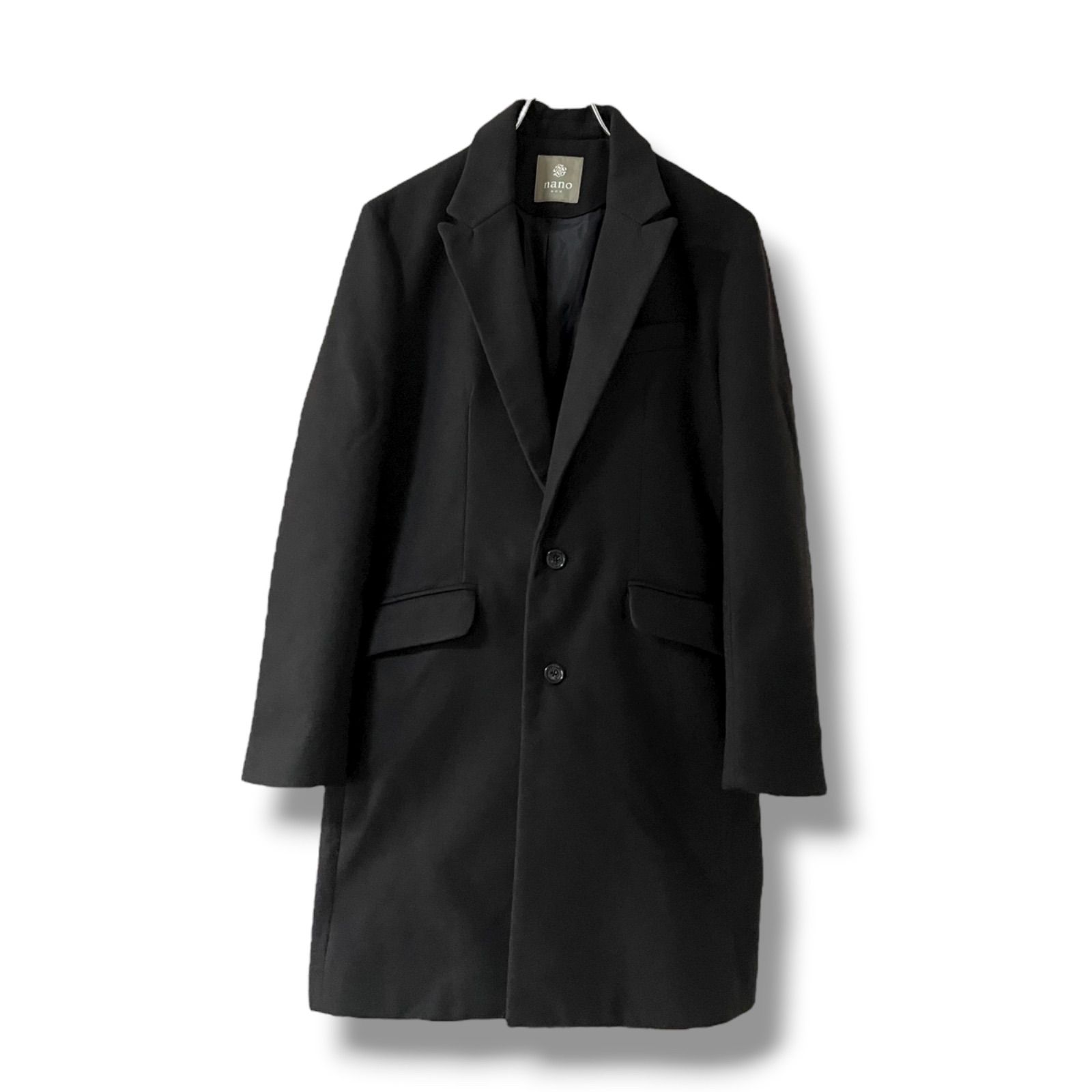 ナノ・ユニバース　チェスターコート　Ｌサイズ　ブラック ナノ・ユニバース NANO universe ウールブレンドメルトンチェスター