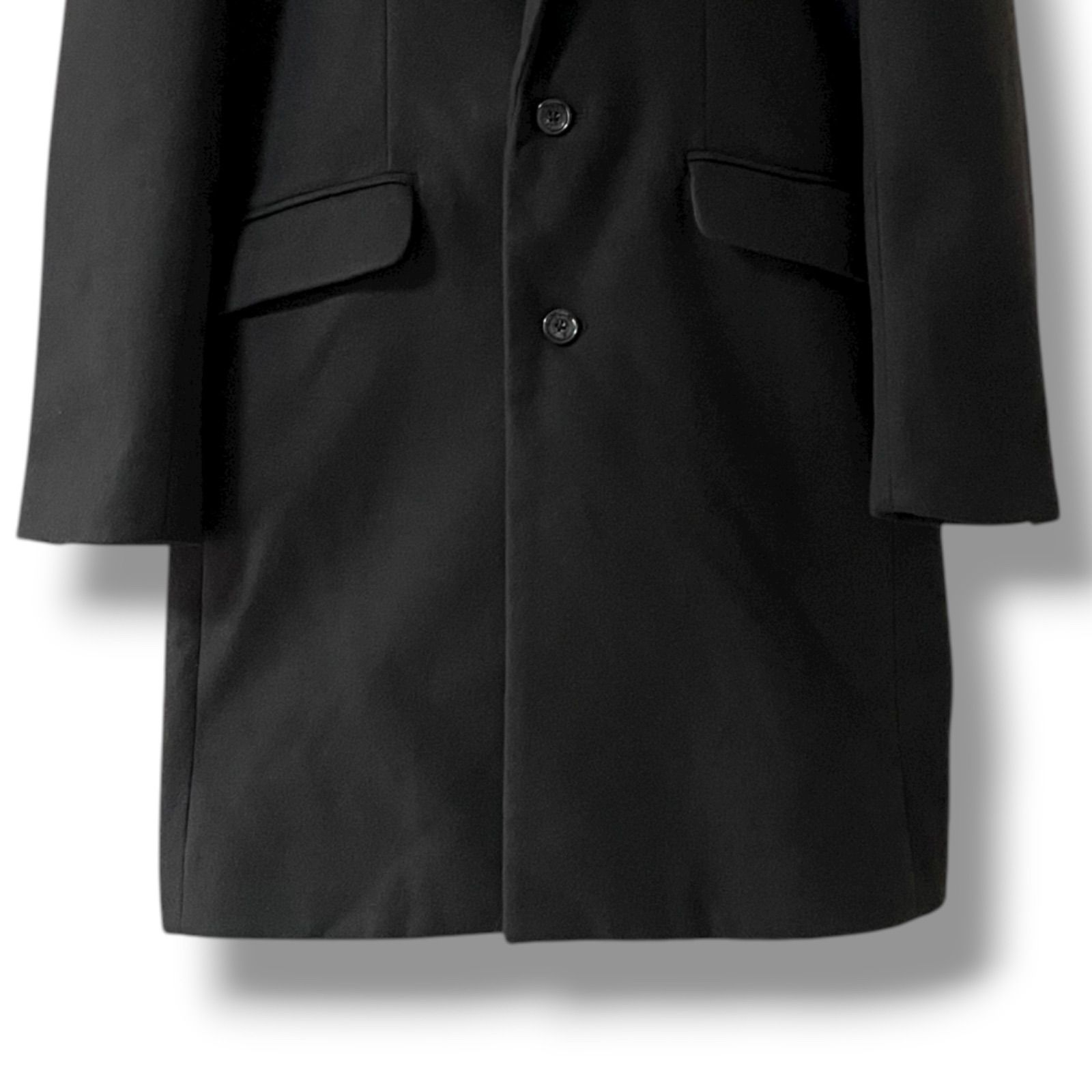 ナノ・ユニバース　チェスターコート　Ｌサイズ　ブラック ナノ・ユニバース NANO universe ウールブレンドメルトンチェスター