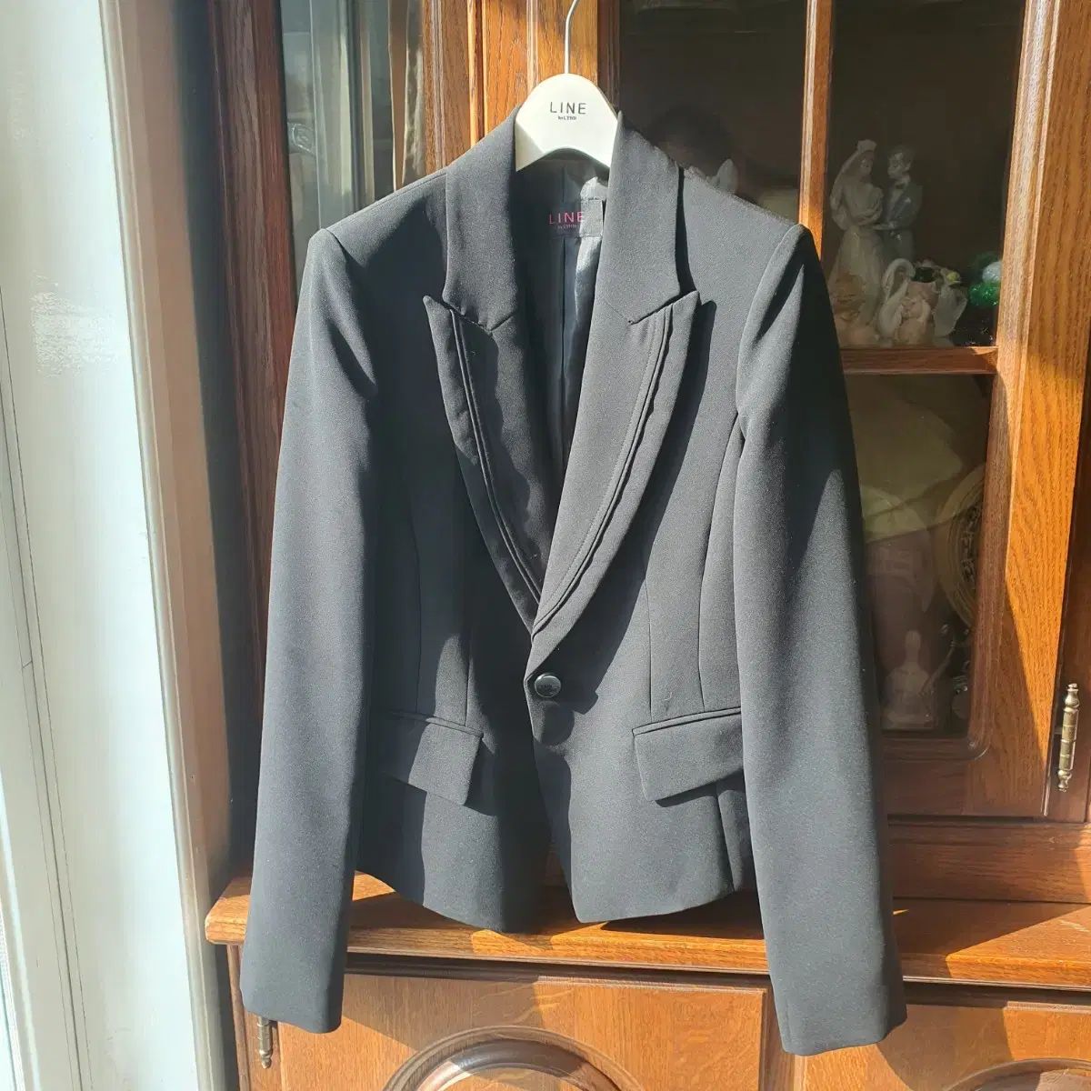 LINE by LYNN レディース ブラック スーツ セットアップ ジャケット スカート 面接 オフィスルック