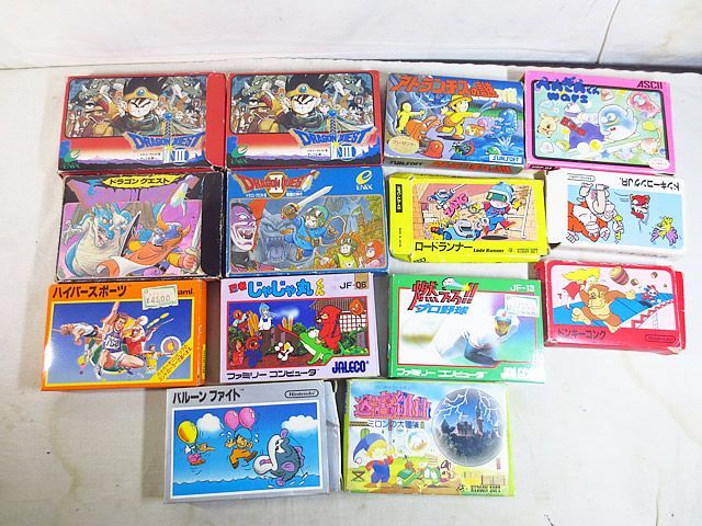 ファミコン FC ドラゴンクエスト ドンキーコング 迷宮組曲 バルーンファイト ハイパースポーツ 燃えろプロ野球 アトランチスの謎 箱 セット