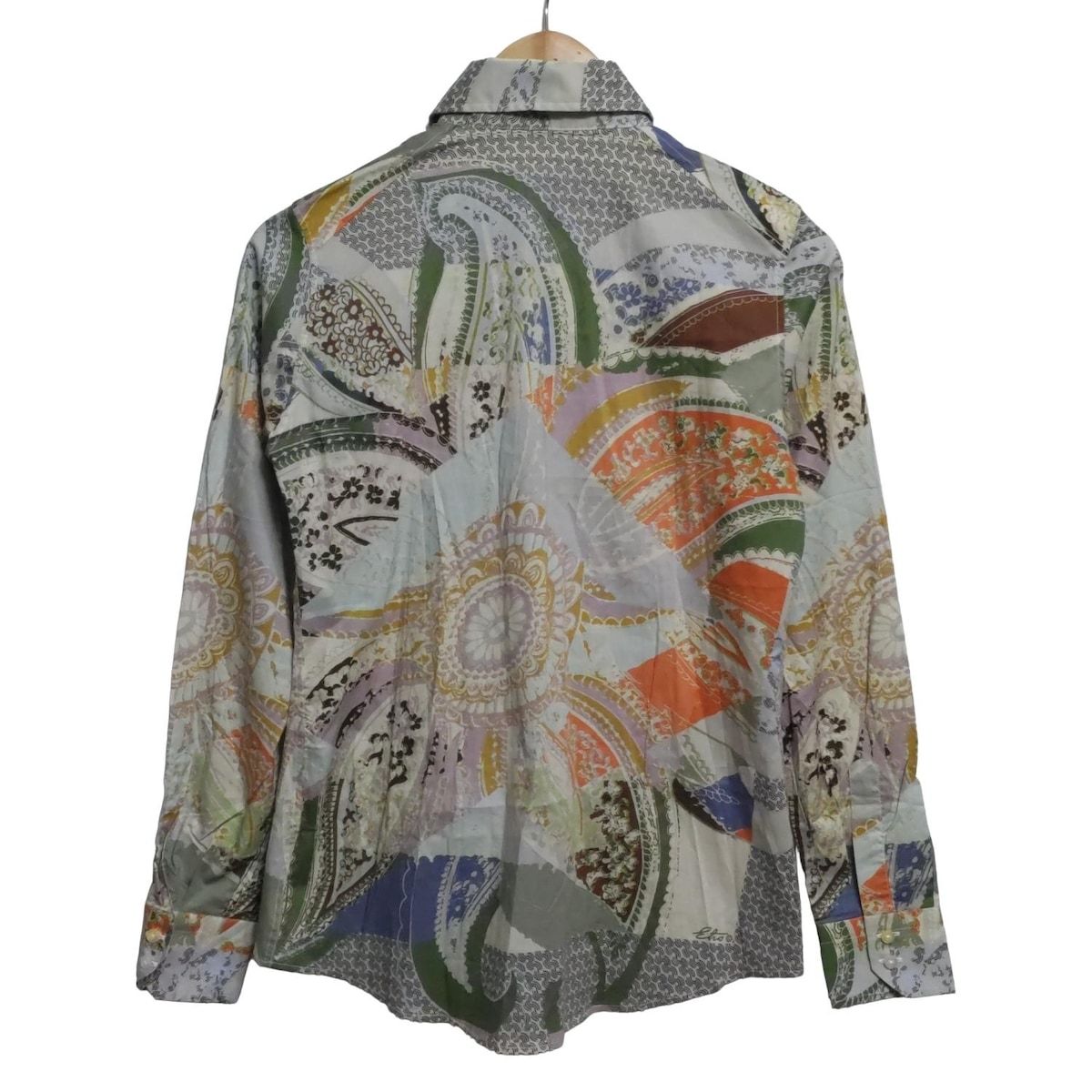 ETRO エトロ 長袖シャツブラウス サイズ42 M レディース - ライトグレー×ダークブラウン×マルチ