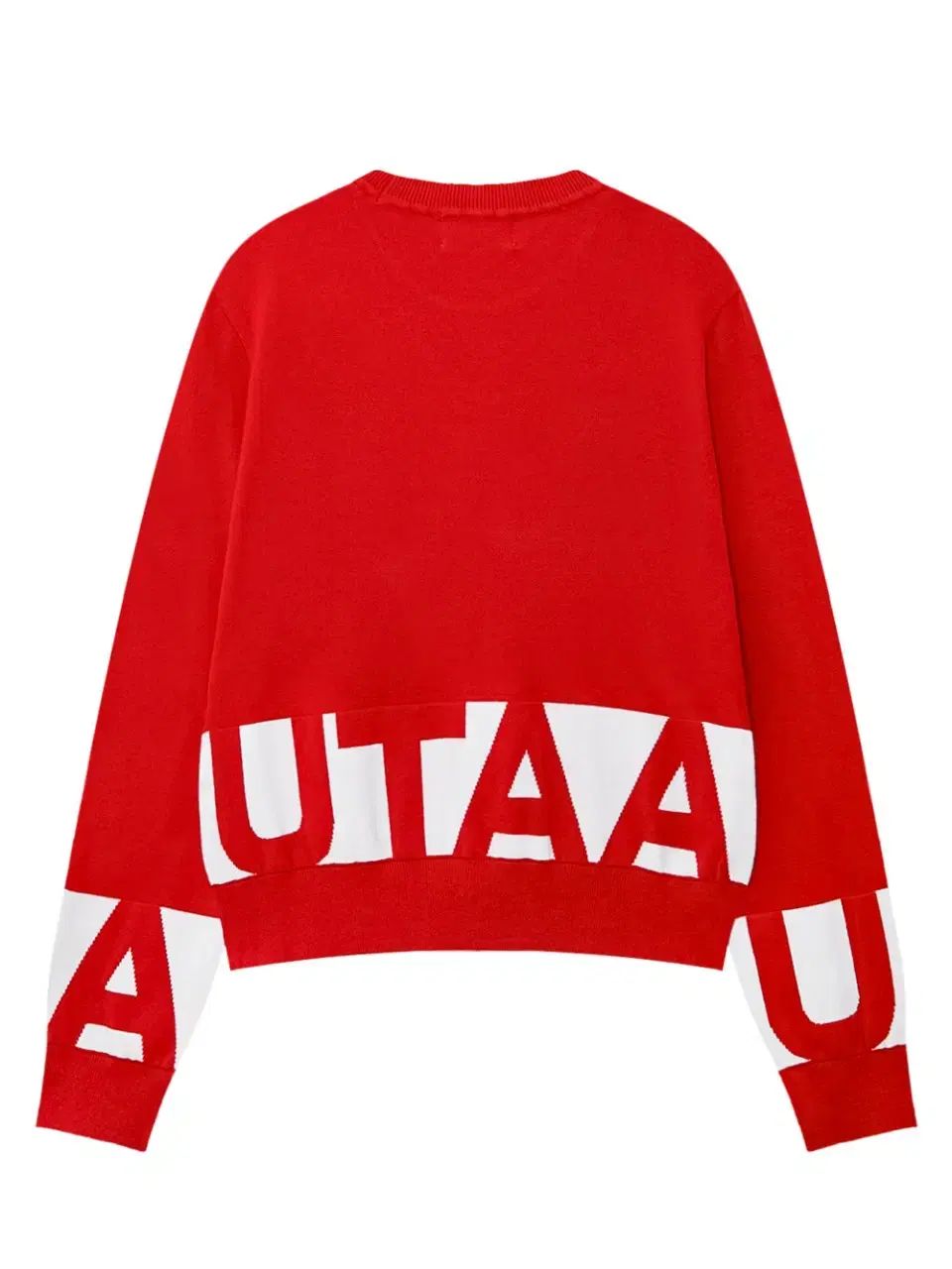 レディースゴルフウェア レッド イエロー ロゴ ニット セーター