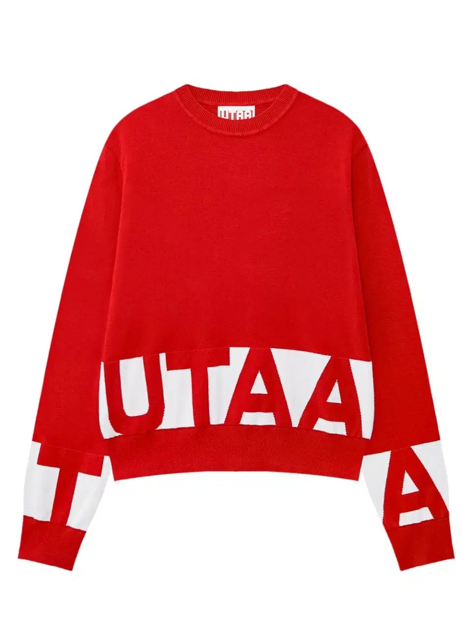 レディースゴルフウェア レッド イエロー ロゴ ニット セーター