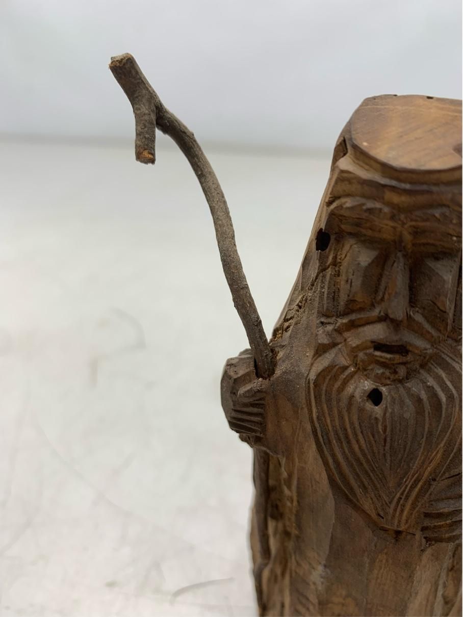 貴重 根彫 寿老人 七福神 人物像 木彫り 骨董 流木アート 仏教美術