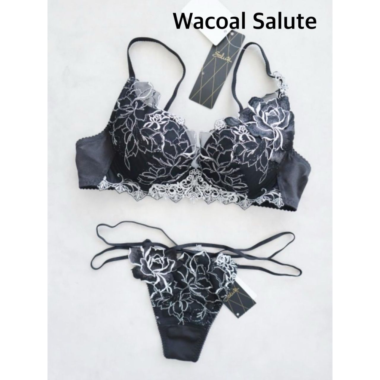 製 Wacoal Salute ワコール 17G いばら姫 ブラ＆ソング Tバックショーツ C75 M み 6460094