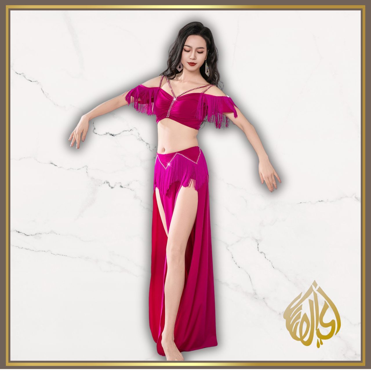 ベリーダンス オリエンタル 衣装 上下セット ベラ Bella ブルー系 水色