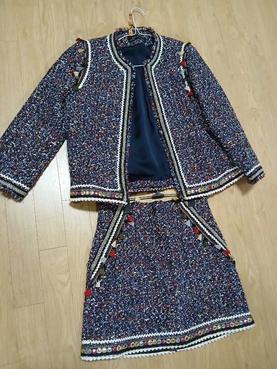 ZARAツイードジャケットスカートセットアップL