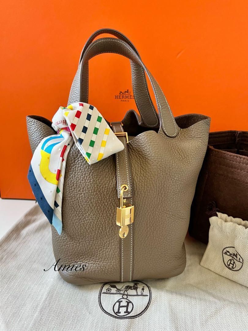 神スペック☆エルメス ピコタンロックMM エタン D刻印 ゴールド金具