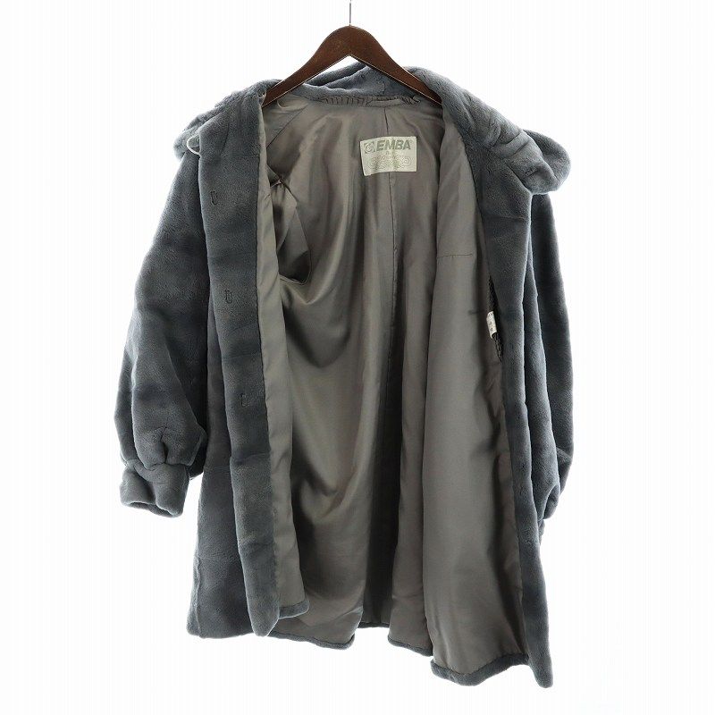 エンバ EMBA 毛皮コート シェアードミンクファー 長袖 ロング 総裏地