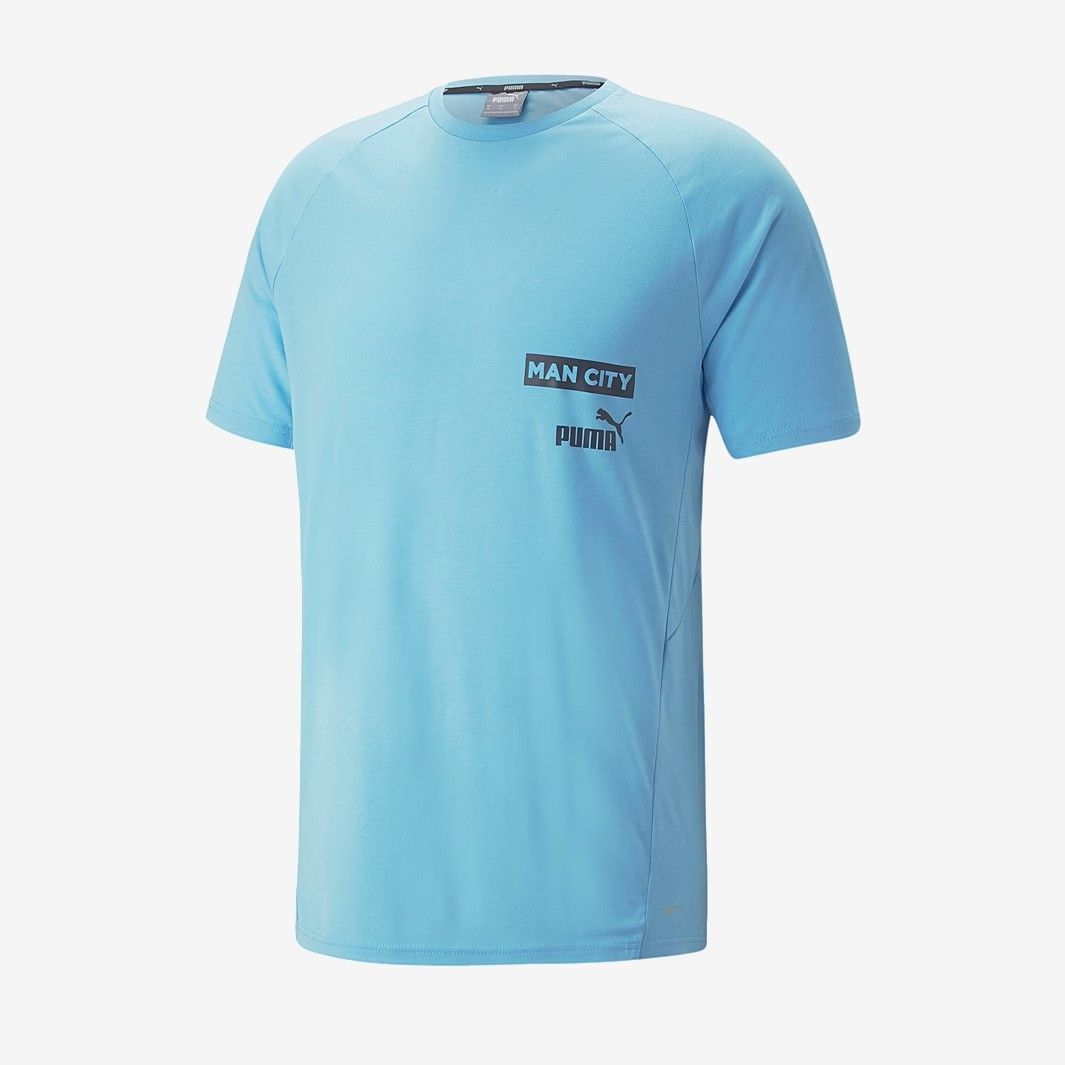 プーマ マンチェスター シティ 2025 2025 スリムフィット カジュアル Tシャツ サッカー 青 ブルー 紺 ネイビー 公式モデル 日本未発売