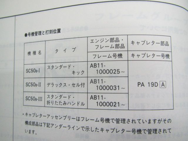 スカッシュ パーツリスト 2版 AB11-100～ ホンダ 正規 中古 バイク