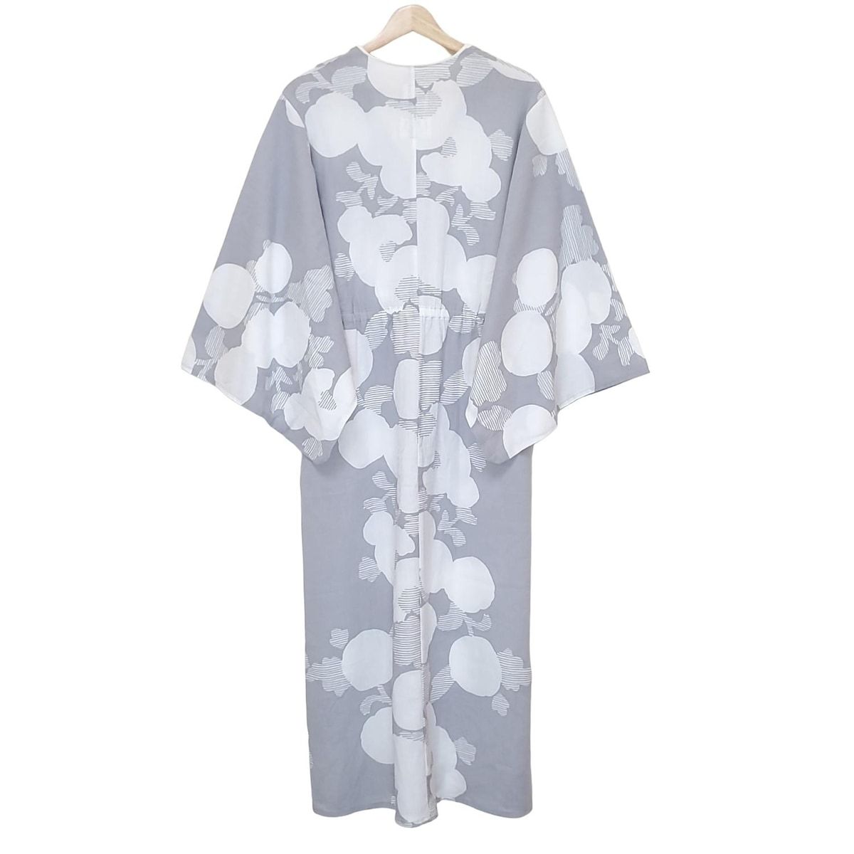 SOU ソウソウ ワンピース サイズM レディース - ライトグレー×白 長袖 マキシ丈