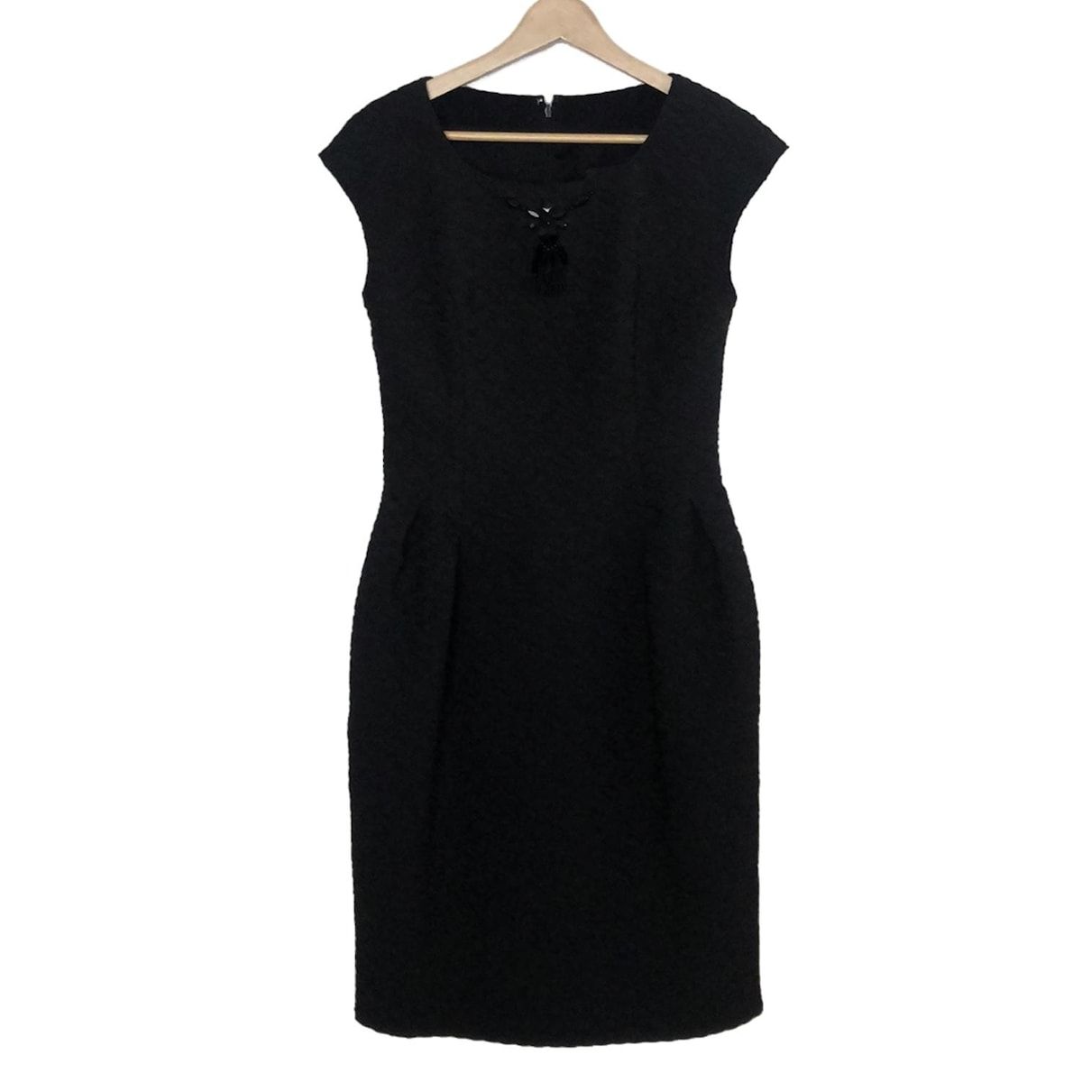 TAE ASHIDA タエアシダ ワンピース サイズ9 M レディース - 黒 クルーネック ノースリーブ ロング ビジュー