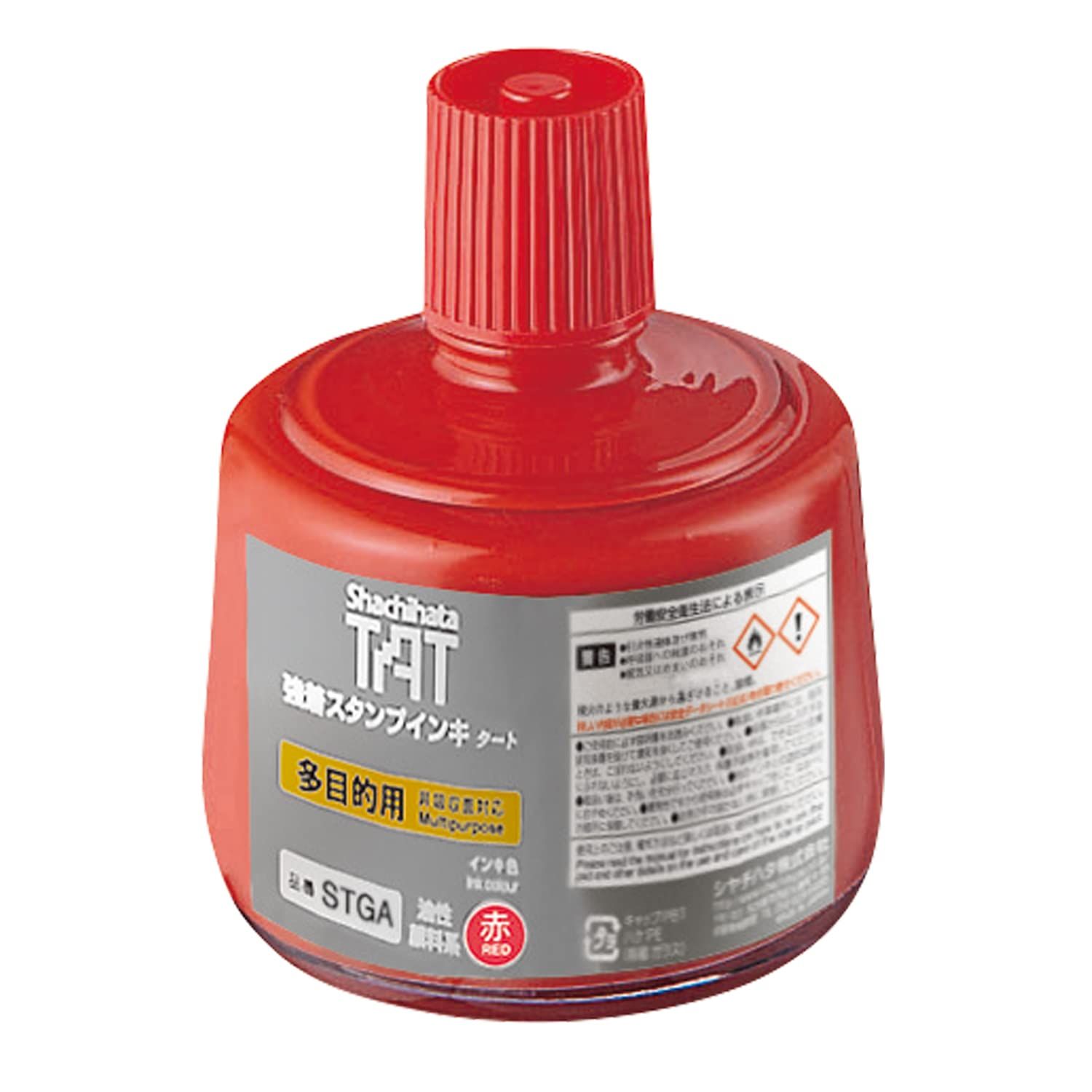 シャチハタ 強着 スタンプ台 TAT インキ 多目的用 大瓶 赤 STGA-3-R
