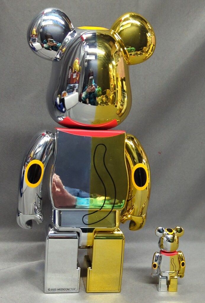 MEDICOM TOY BE RBRICK 招き猫ベアブリック 千万両 金X開運銀 400