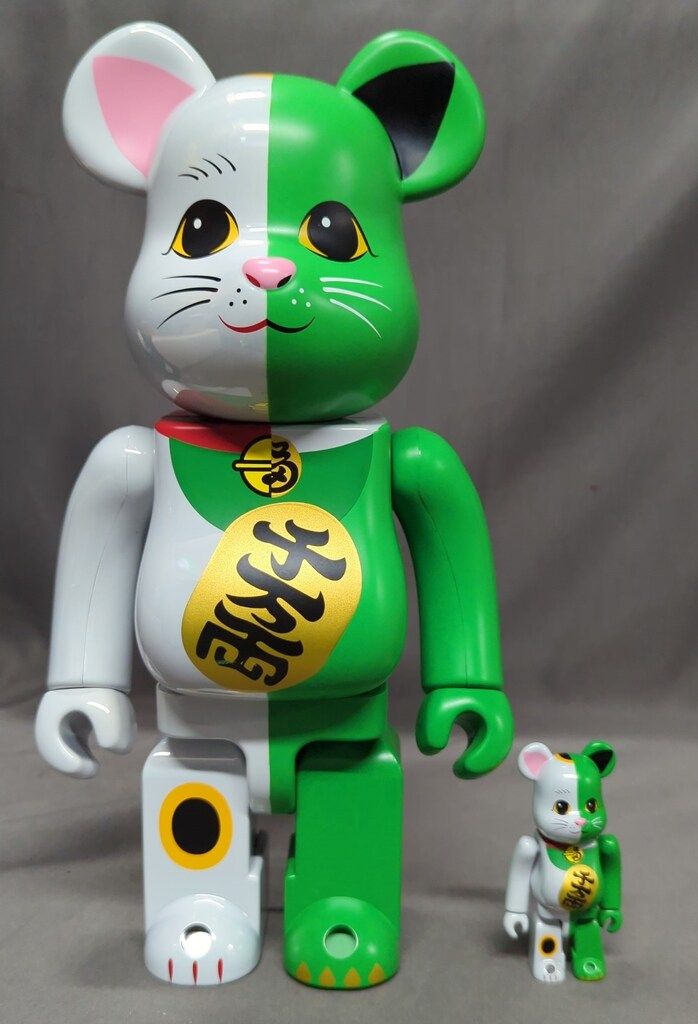 BE RBRICK 招き猫ベアブリック 白X緑 400
