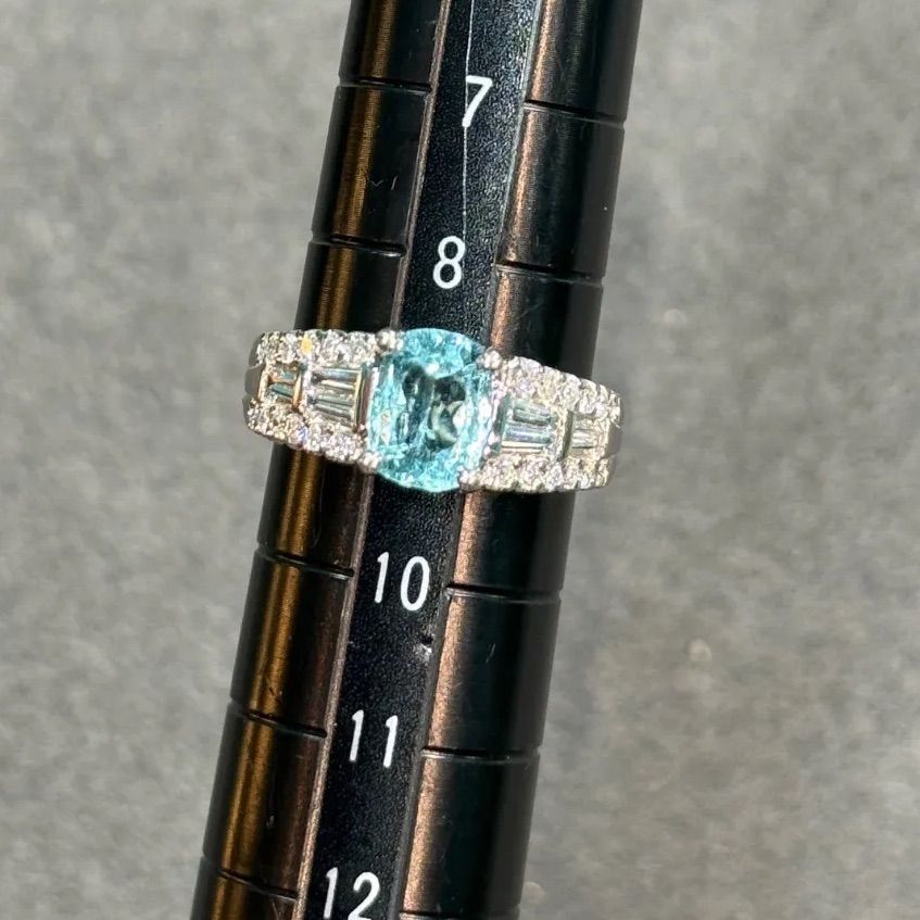 Pt900天然パライバトルマリン1.126ctダイヤ0.46ctリング - メルカリ