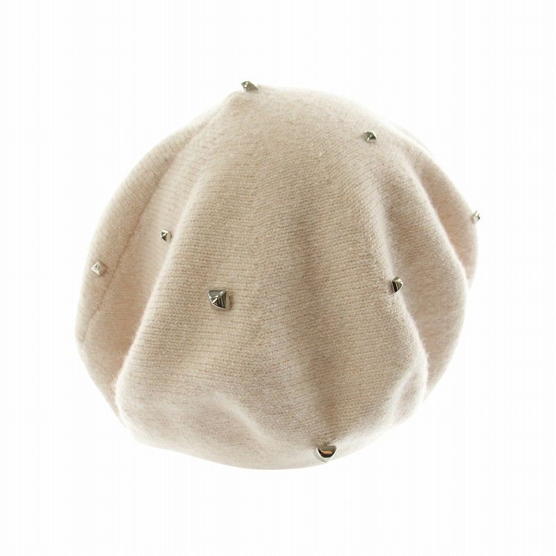 エルメス HERMES イタリア製 帽子 ベレー帽 カシミヤ スタッズ