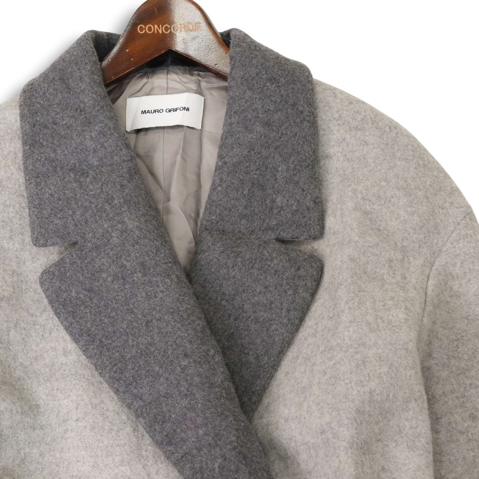 イタリア製 Mauro Grifoni マウログリフォーニ 秋冬 ウール ガウン コート Sz.38 レディース 灰 グレー