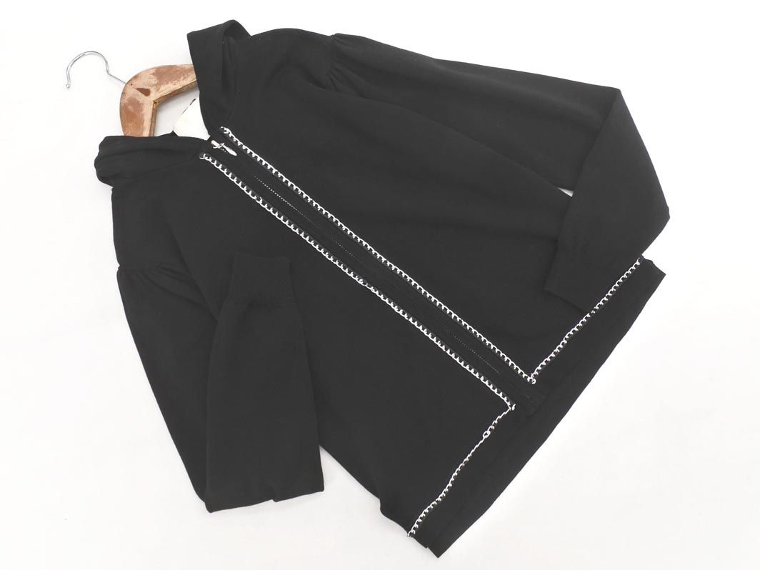 Chesty チェスティ チェーン ニット ジップアップ パーカー sizeF/黒