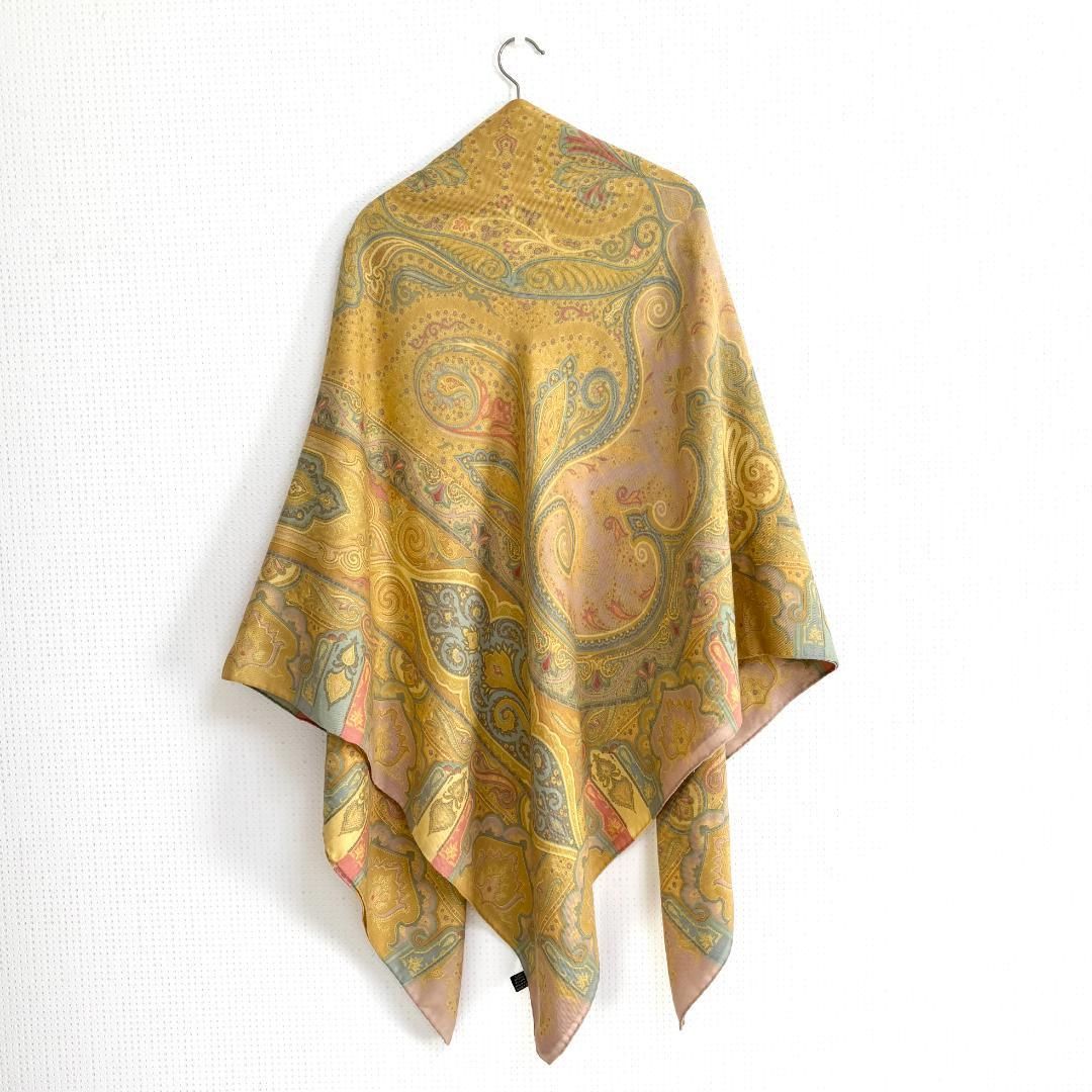 美品 ETRO エトロ 大判ショール ストール ペイズリー柄 ウールシルク