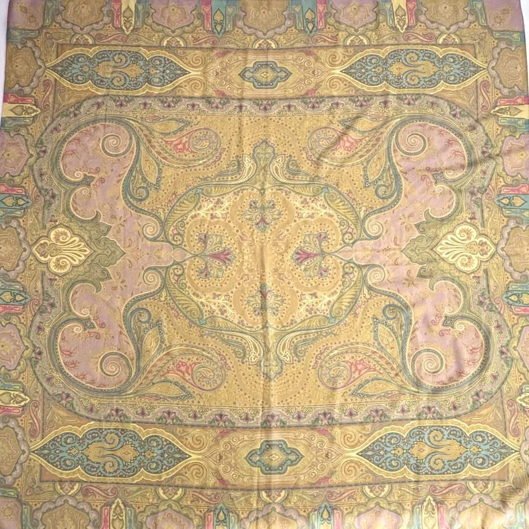 美品 ETRO エトロ 大判ショール ストール ペイズリー柄 ウールシルク