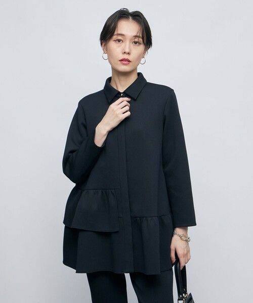 NOLLEY’S エアボールアシメペプラムオーバーシャツ