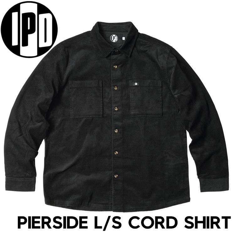 IPD アイピーディー PIERSIDE L S CORD SHIRT 長袖シャツ コーデュロイシャツ MWVC2402PSD BLK 日本代理店