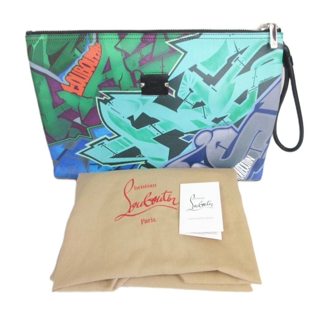  クリスチャンルブタン Christian louboutin Kaloupouch カルーポーチ クラッチバッグ 総柄 ロゴ プリント グラフィティ ストリートアート マルチ 1103 クラッチバッグ バッグ
