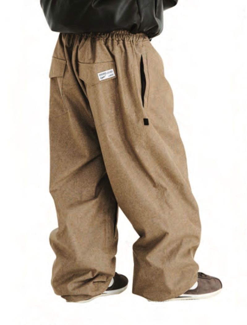 24-25 BSRABBIT LOGO HERRINGBONE SUPER WIDE VENTILATION PANTS BROWN
